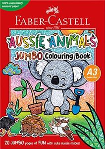 Faber-Castell Aussie Animals Colouring Book, Jumbo A3, 20 Pages (84-010184), Multicolor