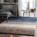 AYLEEN RUGS Carpets For Living Room Handwoven 3D Pattern Shaggy Super Soft Fluffy And Anti Skid Rugs, Size 3X5 Feet Rectangular Colour, Blue-Mixture