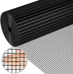 AMAGABELI GARDEN & HOME Black Hardware Cloth 36inch x 50ft 1.5inch 16Gauge Chicken Wire Fence Vinyl Coated Welded Square Mesh Roll for Home and Garden and Pet Enclosures Protect Chickens Rabbits