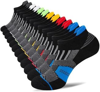 Niorasen Mens Low Cut Ankle Socks, Moisture Wicking Cotton Casual Short Socks, Breathable ＆ Comfy, 12 Pairs, Multicolor, 9-12