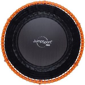 JumpSport 350 PRO Fitness Trampoline, Cardio Workout, No-Tip Arched Legs Home Gym Equipment with Adjustable Bungees & 60 Day Trial Video, 39", Orange