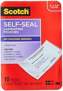 Scotch Self-Sealing Laminating Pouches, Business Card Size, 10 Pouches (LS851-10G)