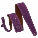 Nefelibata Guitar Strap, 2.5" Wide Bavarian Tumbled Leather Guitar Straps with Foam Padding and Cable Storage Loop, for Kids, Men and Women, for Acoustic, Bass and Electric Guitars（Lavender Purple）