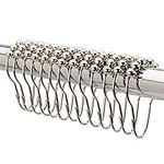 Premium Shower Curtain Rings Hooks 100% Stainless Steel Metal Polished Nickel with Roller Balls; Set of 12 - and Rustproof from 2LB Depot