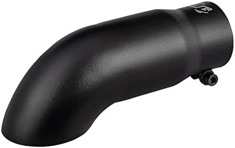 Black Exhaust tip -2.5'' Inlet Bolt on Turn Down Design - Stainless Steel Car Muffler Tips 2.5" ID x 3"OD x 9"L