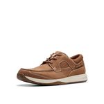 Clarks Collection Men's Sailview Lace Boat Shoe, Light Tan Nubuck, 9 Wide US