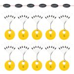 Realure 60 Pcs Rubbers Fishing Bobber Stopper 6 in 1 Fishing Floats Stops Small Black Oval Float Stops for Coarse Fishing Size S Fishing Beads 0.1 to 0.16mm Line Stops Fishiing and Sinker (S)