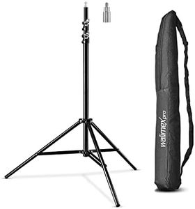 Walimex pro WT-806 Soporte de luz (con amortiguación de muelle, aluminio, altura máxima 256 cm, carga de 6 kg, Soporte para reflector, flash, softbox de estudio) con bolsa