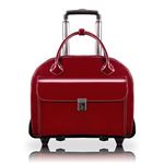 McKleinUSA 94366 Glen Ellyn Leather Detachable-Wheeled Women's Case, Red