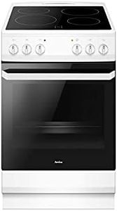 Amica AFC1530WH Freestanding Electric Cooker with Ceramic Hob, Conventional Oven, 50cm wide, White
