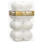 Large Christmas Baubles White 10cm Shatterproof Christmas Tree Baubles Ornaments Decorations for Xmas Trees Wedding Party Home Decor