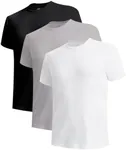BAMBOO COOL Men's Undershirts Slim Fit White T Shirts for Men, Moisture-Wicking Tee Shirt 3 Pack Crewneck, Short Sleeve Soft Breathable
