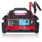 LVYUAN 20A Smart Car Battery Charger,12V (5/10/20A) and 24V (5/10A) Automotive Charger,Battery Maintainer with LCD Display,Trickle Charger,for Motorcycle,AGM,Lawn Mower and Lead-Acid Batteries