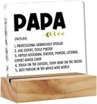 Papa Gift Grandpa Gifts From Grandchildren, Papa Definition Desk Decor Grandpa Best Papa Acrylic Desk Plaque Sign with Wood Stand Home Office Desk Sign Keepsake