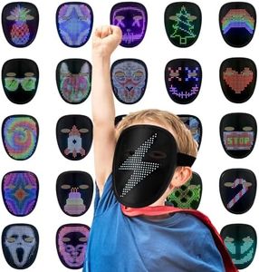 COKOTEE Kids Led Mask, Light up Mask with Gesture Sensing, Halloween Face Transforming Mask for Festival Cosplay, Parties, Gifts for Boys for Girls(Ages 5+)