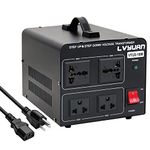 LVYUAN Voltage Transformer Converter 1000 Watt Step Up/Down Convert from 110-120 Volt to 220-240 Volt and from 220-240 Volt to 110-120 Volt with 2 US outlets, 2 Universal outlets, Circuit Breaker