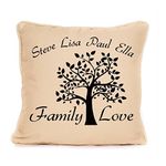 Housewarming Gift New Home | Personalised Family Tree Name And EST Date | Cushion With Cover Included | 18 x 18 Inch | Unique Keepsake Gift For Mum Mother