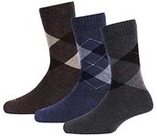 RC. ROYAL CLASS Men's Woolen Thick Towel Formal Winter Wear Terry Thermal Calf Length Socks, Pack Of 3, Free Size, Multicolour