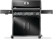 Rogue PRO 625 5-Burner Natural Gas Grill in Black with Infrared Side Burner and Cast Iron Cooking Grids