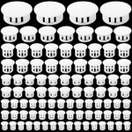 Ouligay 160pcs 6 Sizes Plastic Hole Plugs White Hole Plugs Screw Hole Plugs Fastener Cover Locking Plugs White Plastic Plugs for Holes for Cabinet Furniture Locking Hole Tube 1/4" 5/16" 3/8" 1/2" 1"