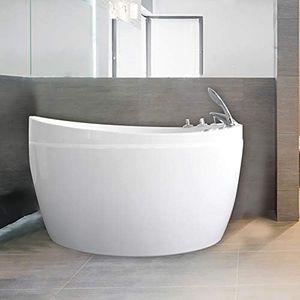 Empava Acrylic Freestanding Bathtub 48 inch Air Jetted Hydrotherapy Oval SPA Tub, White