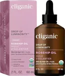 Cliganic Organic Rosehip Seed Oil for Face, 100% Pure | Natural Cold Pressed Unrefined Non-GMO | Carrier Oil for Skin, Hair & Nails (Packaging May Vary)