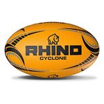 Rhino Cyclone XV Training Rugby Ball, Fluo Orange, Size 4