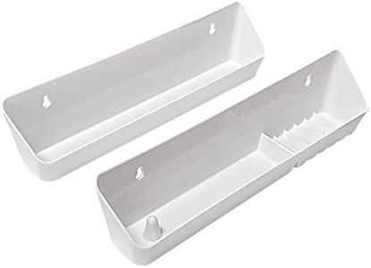 Aiwaiufu Kitchen Sink Front Trays Tip Out Tray Set 14 Inch Polymer Plastic White (2 Pack)