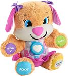 Fisher-Price Laugh & Learn Baby & Toddler Toy Smart Stages Sis Interactive Plush Dog with Music Lights and Learning Content