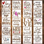 20 Piece Inspirational Words Stencils and Templates for Painting - Stencils for Painting on Wood - Quotes Include Dream, Faith Hope Love - Stencils for Wood Signs, Fabric, Canvas - 8 Inch