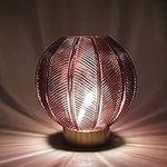 Cello Lighting - Orb Large Dark Red Battery Operated Lamp, Glass Table Lamp, Table Lamps for Living Room and Home Decor, Decorative Cordless Table Lamps for Home, Bedside Lamp for Room Décor