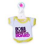 baby wish Baby on Board Car Decals Cloth Safety Sign Board with Hanger and Large Vaccum Suction Cups Removable Durable Washable Car Warning Sign Vehicles Car Sticker-Boss Baby On Board Print