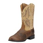 Ariat Heritage Round Toe Western Boots - Women’s Leather Cowgirl Boots, Distressed Brown, 4.5 UK