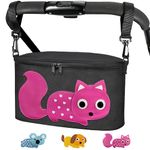 Bello it Stroller Bag, Organizer for Stroller or Pram, Stroller Bag, Small Cartoon Design, Lightweight and Large (Black Squirrel)