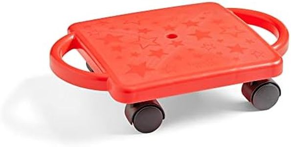 hand2mind Red Heavy-Duty Indoor Scooter Board with Handles, Gym Scooters for Kids, Recess Toys, PE Equipment for Elementary School, Kids Indoor Play Equipment, Floor Scooter, Kids Sports Activities