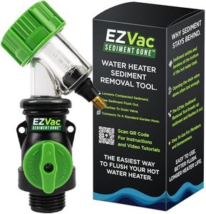 EZVac Sediment Gone™ Water Heater Sediment Removal Tool – Flushes, Cleans & Breaks Up Sediment Clogs in Electric or Gas Water Heaters – Easy DIY Water Heater Cleaning Tool