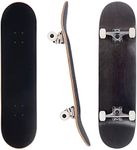 3WHYS Complete Skateboard | Maple Wood | Double Kick Medium Concave Deck | ABEC 7 Bearings | Skateboard for Beginners, Teens & Adults | Black