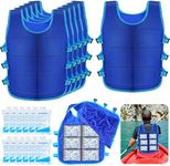 Hicarer 6 Pcs Cooling Vests with 72 Pcs Cooler Bags, Summer Cool Vest Heat Relief for Hot Weather Working Cycling Gardening, Blue