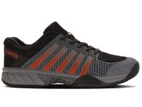 K-Swiss Men's Express Light Pickleball Shoe, Steel Gray/Jet Black/Spicy Orange, 8.5 M
