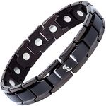 Smarter LifeStyle Elegant Titanium Magnetic Therapy Bracelet for Men And Women, Pain Relief for Arthritis and Carpal Tunnel - Magnetic Bracelets for Men And Women, Women Mens Bracelet (Black)