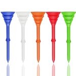 Golf Tees Plastic 3 1/4 inch 30 Pack Bulk Big Cup Unbreakable Mixed Color, Reduce Friction Side Spin Durable Stable 83mm Long Tee for Golfer Practice (Mixed, 30 Pack)