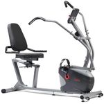 Sunny Health & Fitness Smart Recumbent Bike, Full-Body Home Training with Arm/Leg Exercisers, Indoor Cycling Workout Machine Plus Adjustable Seat & Bulit-in Pulse Sensors, Free SunnyFit App Connection