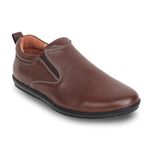 tZaro Pure Leather Cherry Color Formal Slipon Shoe- PANRUN102 (Cherry, 9)