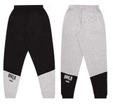 Classy Messy Boys Cotton Patch Jogger Trackpant (Black::Grey Melange, 6-7 Years, Size-28)