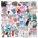 CodersParadise Pack of 62 Stickers for Doctor - Laptop Sticker for Doctors, Vinyl