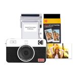 Kodak Mini Shot 2 Retro 4PASS Instant Camera and Portable Photo Printer 2-in-1, 5.3×8.6 Centimeters Instant Prints, 38 Sheet Bundle, White