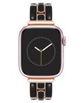 Anne Klein Fashion Bracelet for Apple Watch, Secure, Adjustable, Apple Watch Replacement Band, Fits Most Wrists, Black/Rose Gold, 38/40/41mm, WK-1048RGBK38