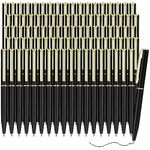 Teling 72 Pcs Small Ballpoint Pen Mini Pens Bulk 4 Inch Short Small Pens Tiny Pen Ink Ballpoint Pens for Notebook Pockets Signature Notepads School Office(Black, Gold)