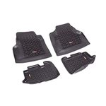 Rugged Ridge 12987.10 Floor Liner, Front/Rear; Black, 1997-2006 Jeep Wrangler TJ