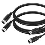 CBUS MIDI Cable, 2-Pack 10ft Male to Male 5-Pin MIDI Cable for Keyboard Synthesizer, Controllers, Rack Synth, External Sound Cards, Sampler, Drum Machines, Workstations, Hardware Sequencers